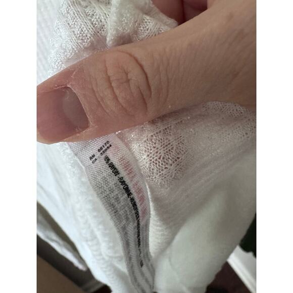 Free People Intimately Waffle Knit Long Sleeve Top White - Picture 3 of 4